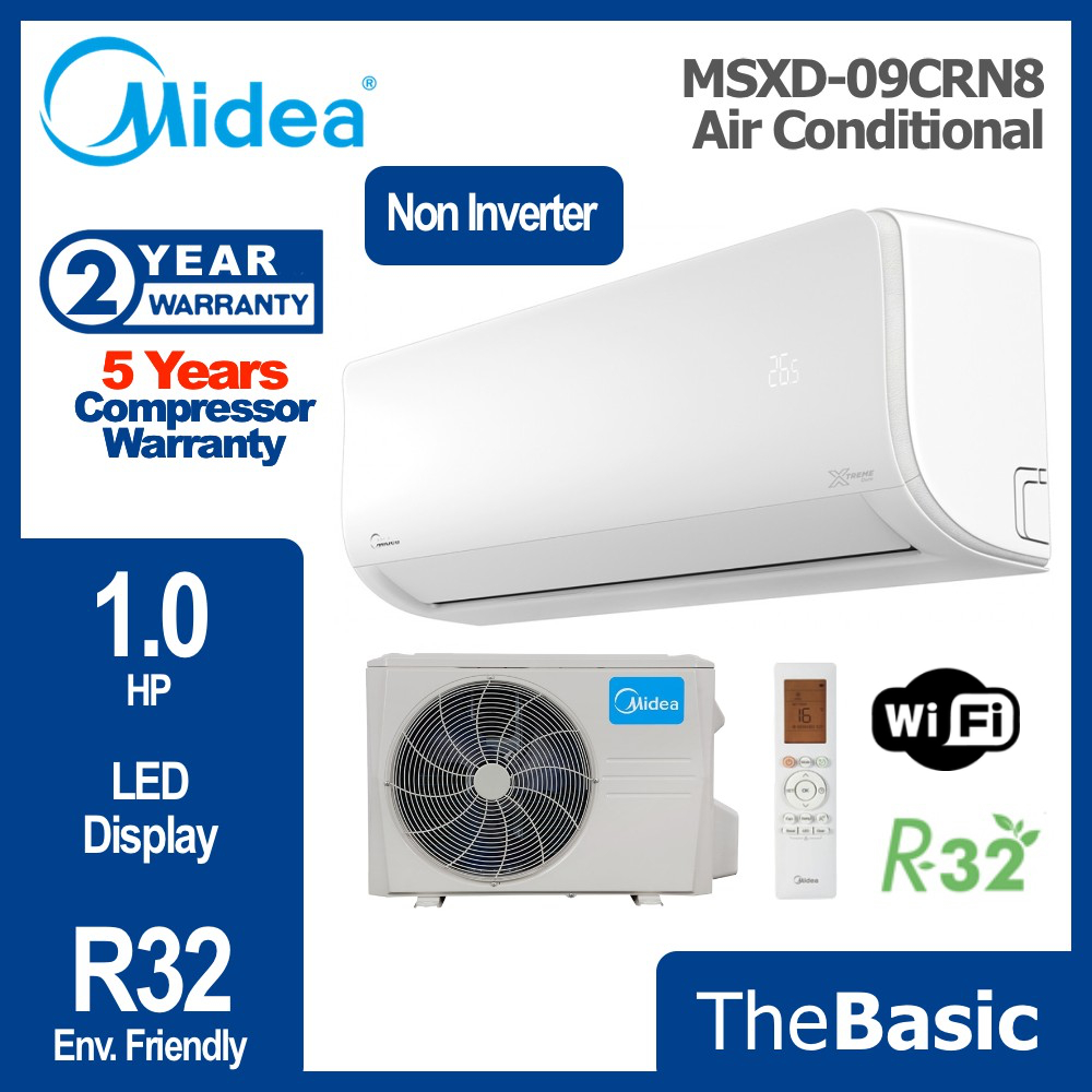 Midea Aircond 1hp 25hp R32 Xtreme Dura Non Inverter Air Conditioner Wifi Ready Msgd 09crn8 3187