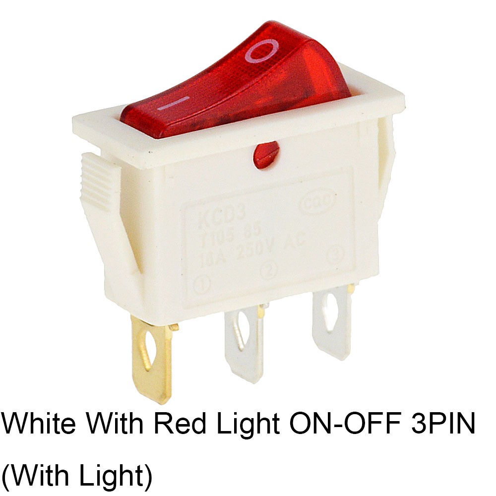 KCD3 Rocker Switch ON-OFF 2 Position Electrical equipment With Light ...