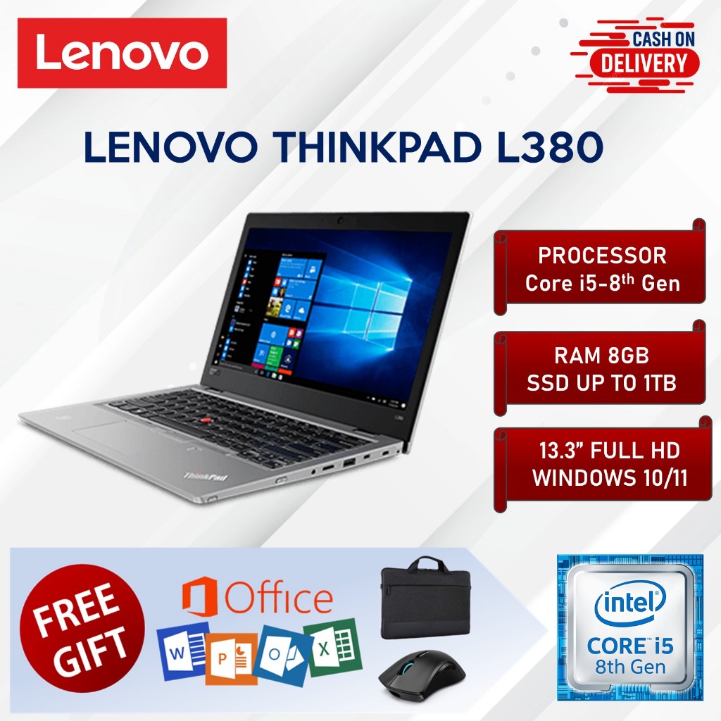 Lenovo Thinkpad L380 i5 8th Gen Generation Laptop 8GB RAM 128GB 256GB 512GB  1TB SSD 13.3 Inch Full HD Screen | Shopee Malaysia