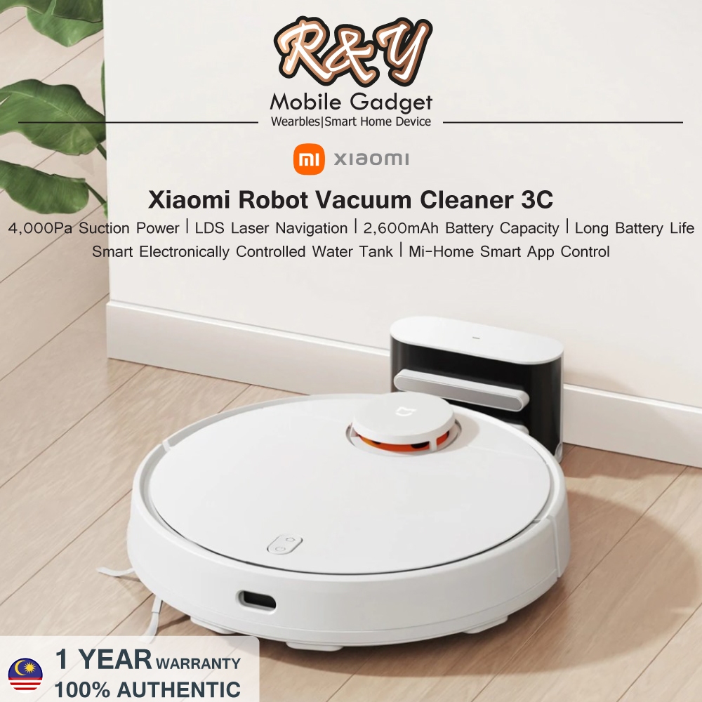 Xiaomi Robot Vacuum Cleaner 3C [Up to 4000Pa Suction Power | LDS Laser ...