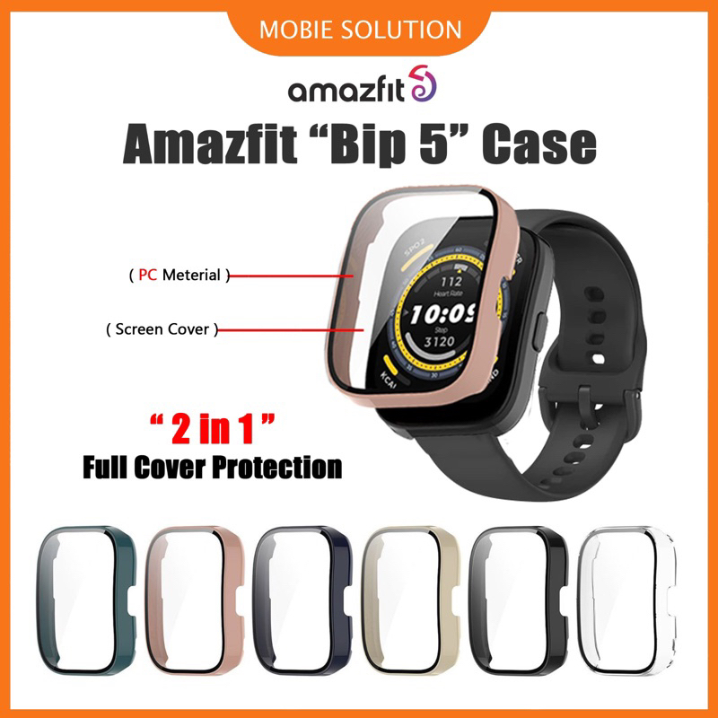 Amazfit Bip 5 Screen Protector Glass + 2in1 Cover with Screen Cover  Protector Case Smart Watch Amazfit Bip5