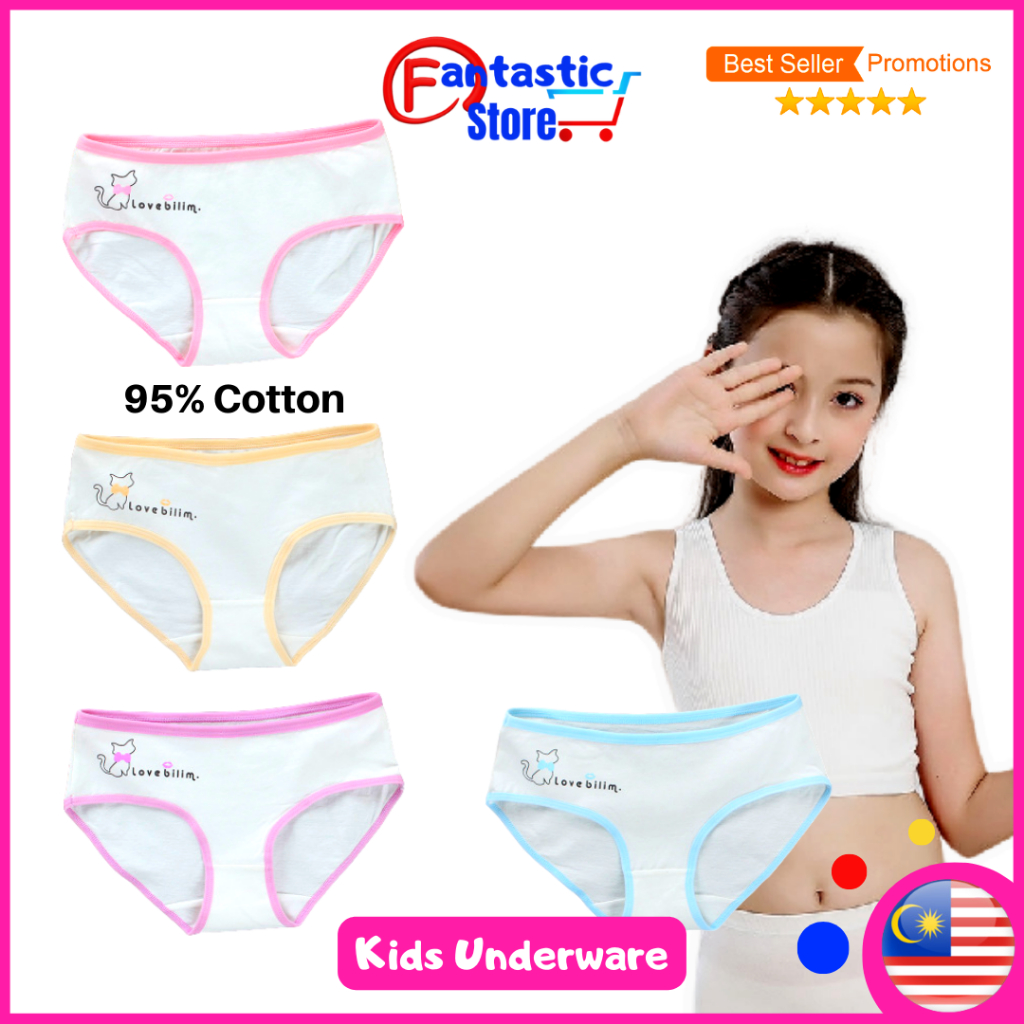 WeKidz] NEW Baby Girl Underwear Kids Panties Cotton Soft Breathable Seluar  Dalam Budak Perempuan