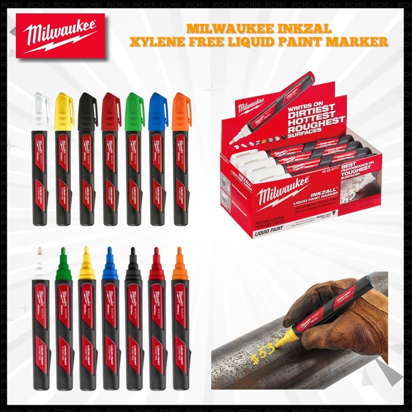 MILWAUKEE INKZALL Xylene Free Liquid Paint Markers, Selling Per Piece