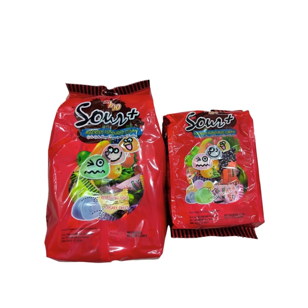 Lot 100 Sourt Assorted Flavoured Gummy (280g / 600g) | Shopee Malaysia