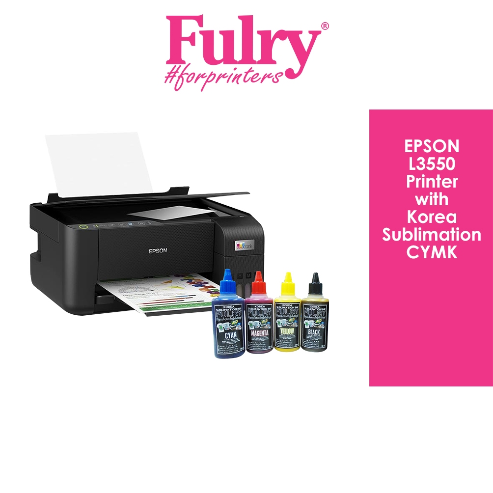 Epson Printer L3550 with Sublimation Inks CMYK (4 Colour) A4 Size