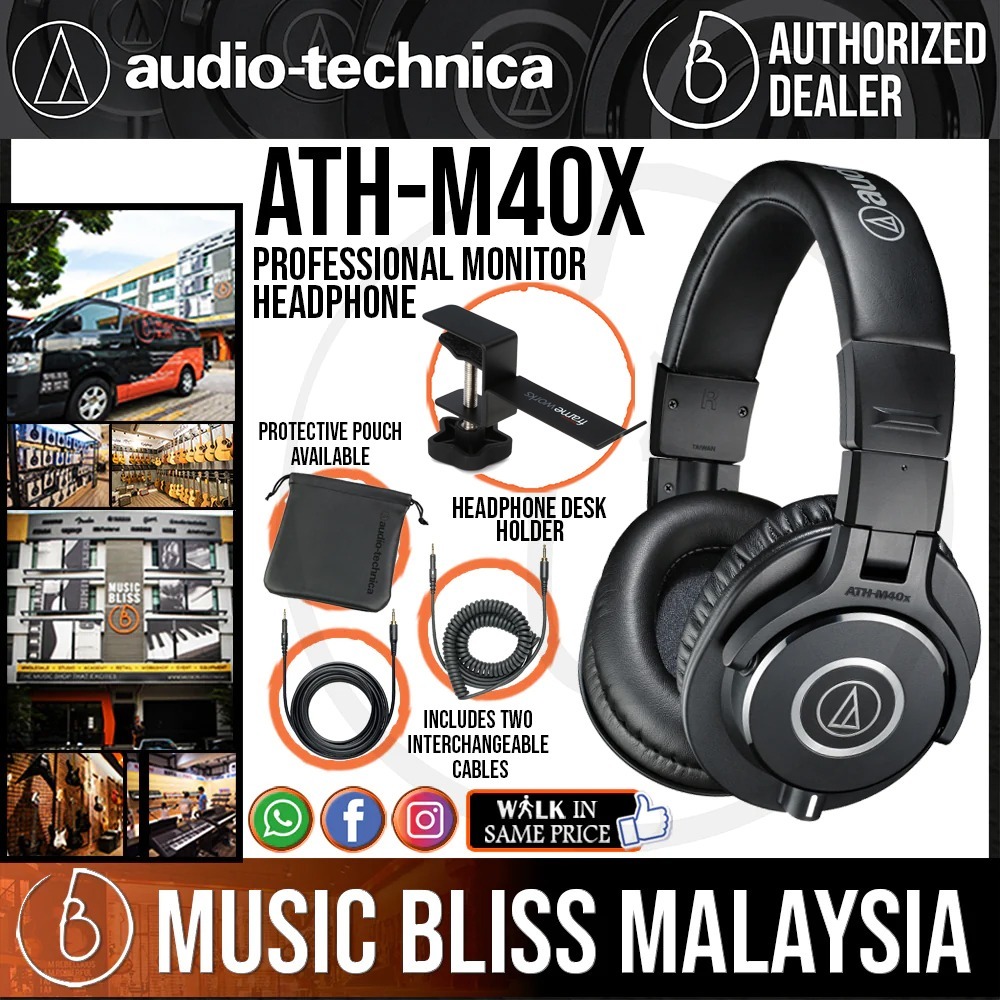 Audio Technica ATH M40x Professional Monitor Headphone Audio Technica ATH M40x Shopee Malaysia