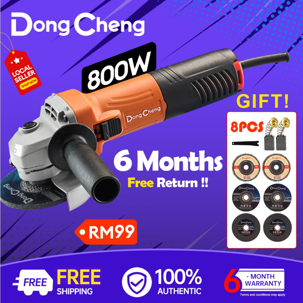 Dongcheng 800W Angle Grinder for Metal Cutting Wood Polishing