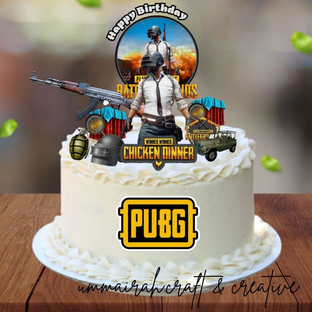 PUBG Cake Topper Decoration Birthday Party( Can Add Name ) Shopee