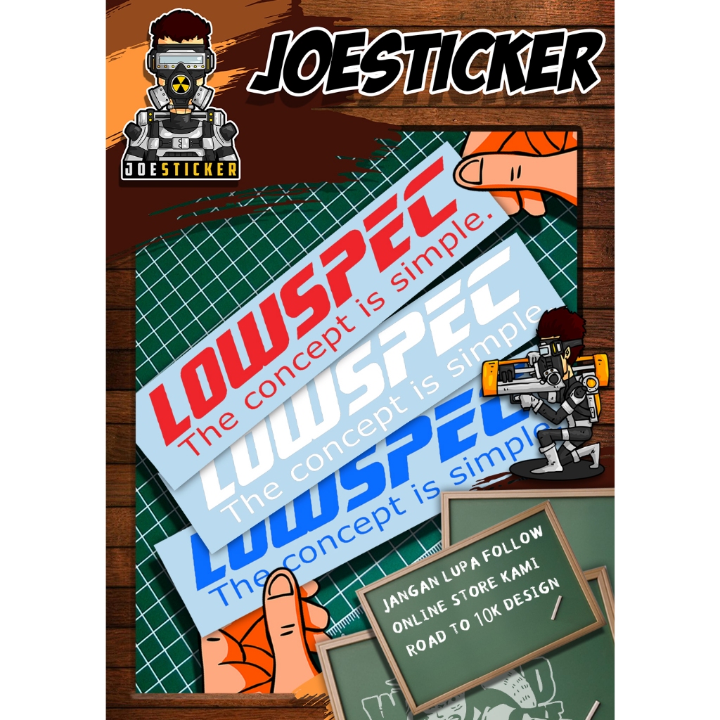 sticker lowspec untuk cermin belakang kereta. ada pelbagai pilihan saiz ...