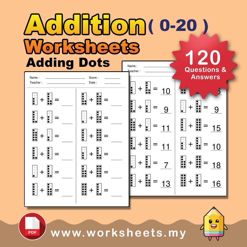 IGCSE Mathematics Worksheets: Addition Worksheets (0-20) 480 Questions ...