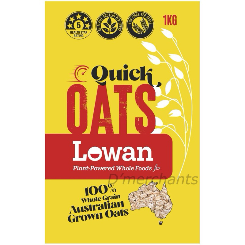 Whole foods Lowan Quick Whole Grain Oats | 1kg | Shopee Malaysia