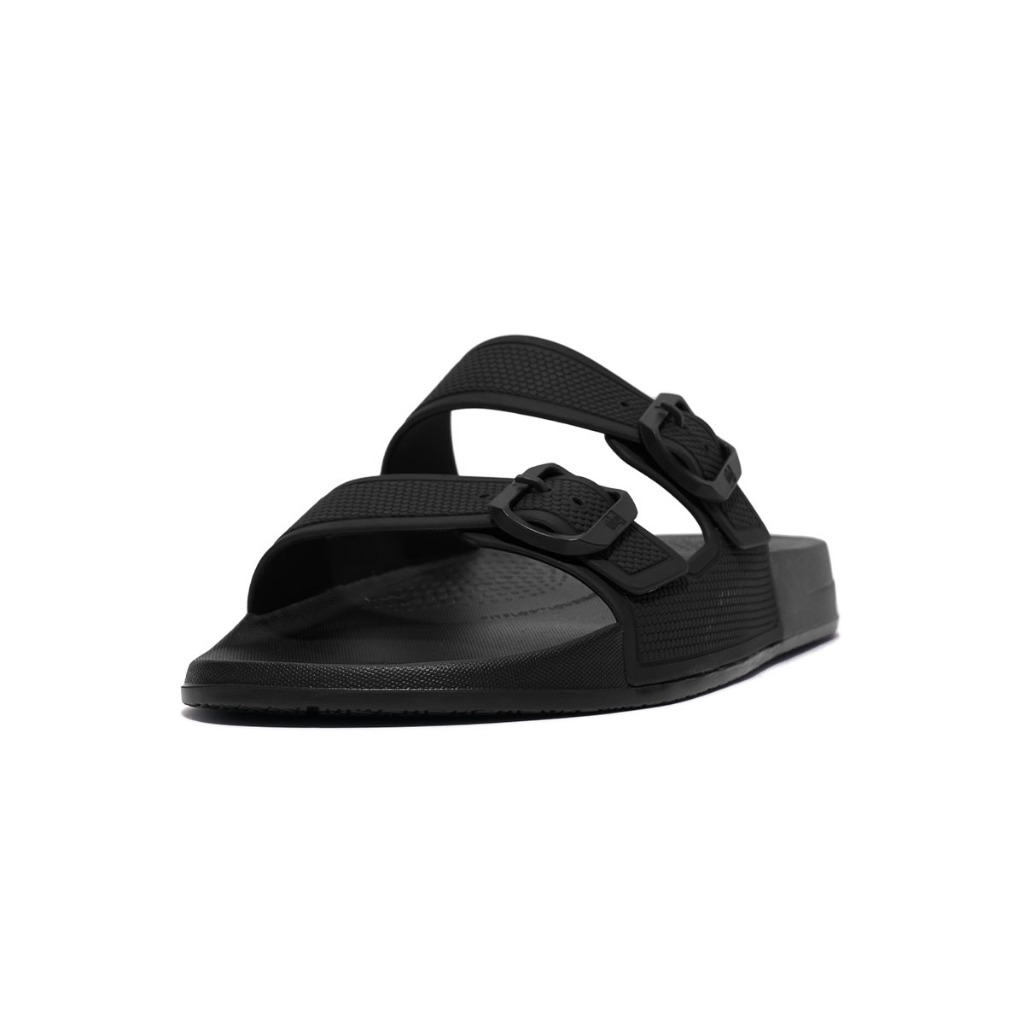 Fitflop iQUSHION Men's Two-Bar Buckle Slides - Black GS9-001 | Shopee ...
