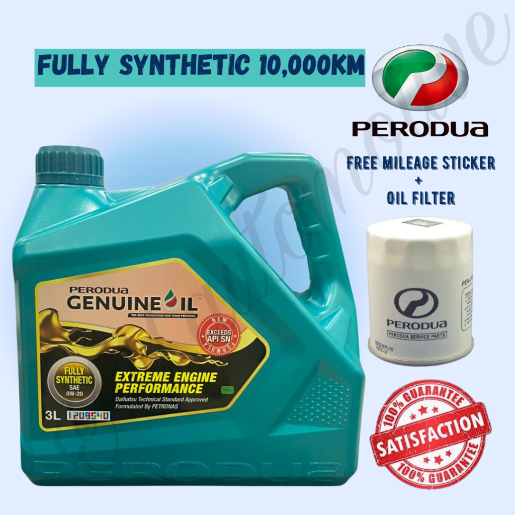 NEW ORI PERODUA FULLY 0W20 3L BEZZA 1.0 AXIA 1.0 VIVA KENARI KELISA ...
