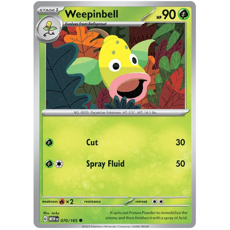 bellsprout pokemon card value - 069/165 - Pokemon 151 - Reverse Foil Common Retreat cost Bellsprout | Pokmon Cards and