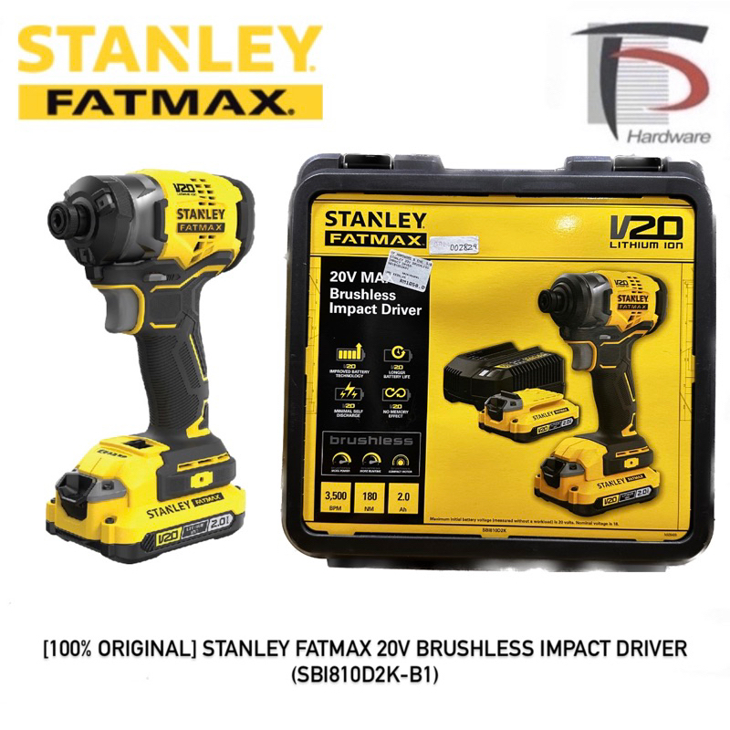 [100 ORIGINAL] STANLEY FATMAX 20V BRUSHLESS IMPACT DRIVER (SBI810D2KB1) Shopee Malaysia