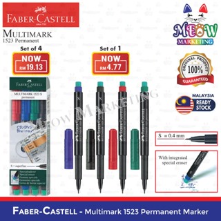 Shop Faber-Castell 4-Piece Slim White Board Marker Set Multicolour