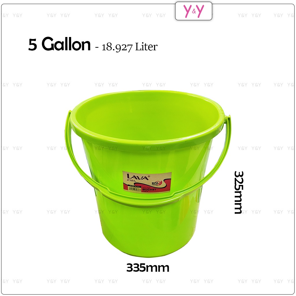 Lava Heavy Duty Bucket Pail Water Pail Baldi Air Tong Air Mop Toilet Plastik Tong 5947