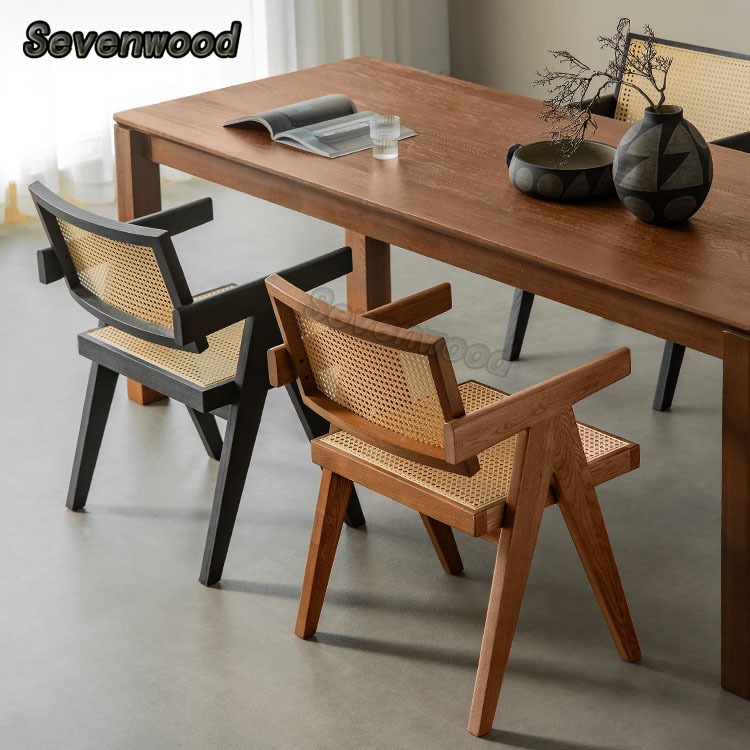 Sevenwood dining chair minimalist Rattan chair modern armchair for ...