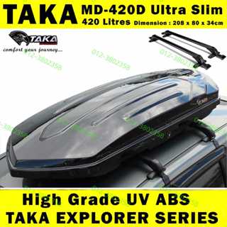 Taka Roof Box MD 420D Ultra Slim 420 Liter Storage Carrier Roofbox