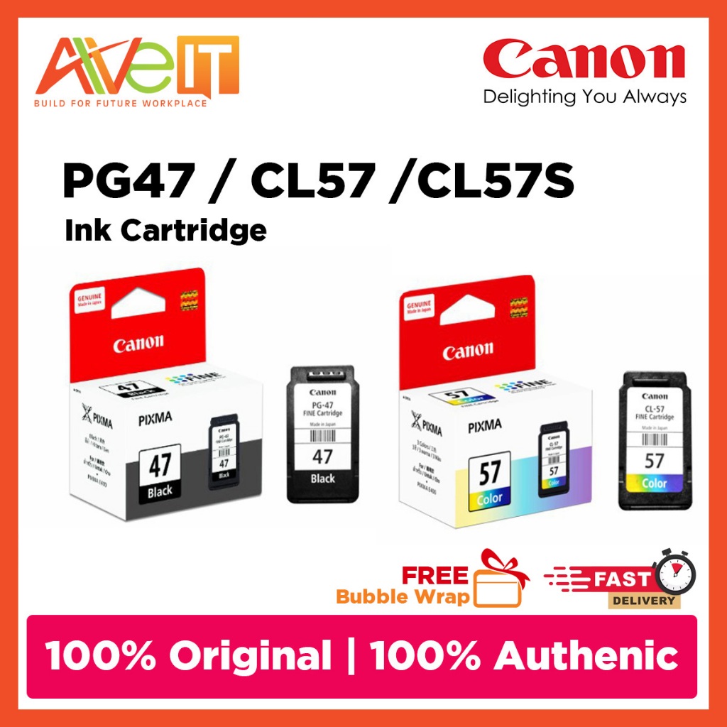 Canon Ink Cartridge PG47 CL57 CL57s ( For E410 E470 E3370 E4570 E400