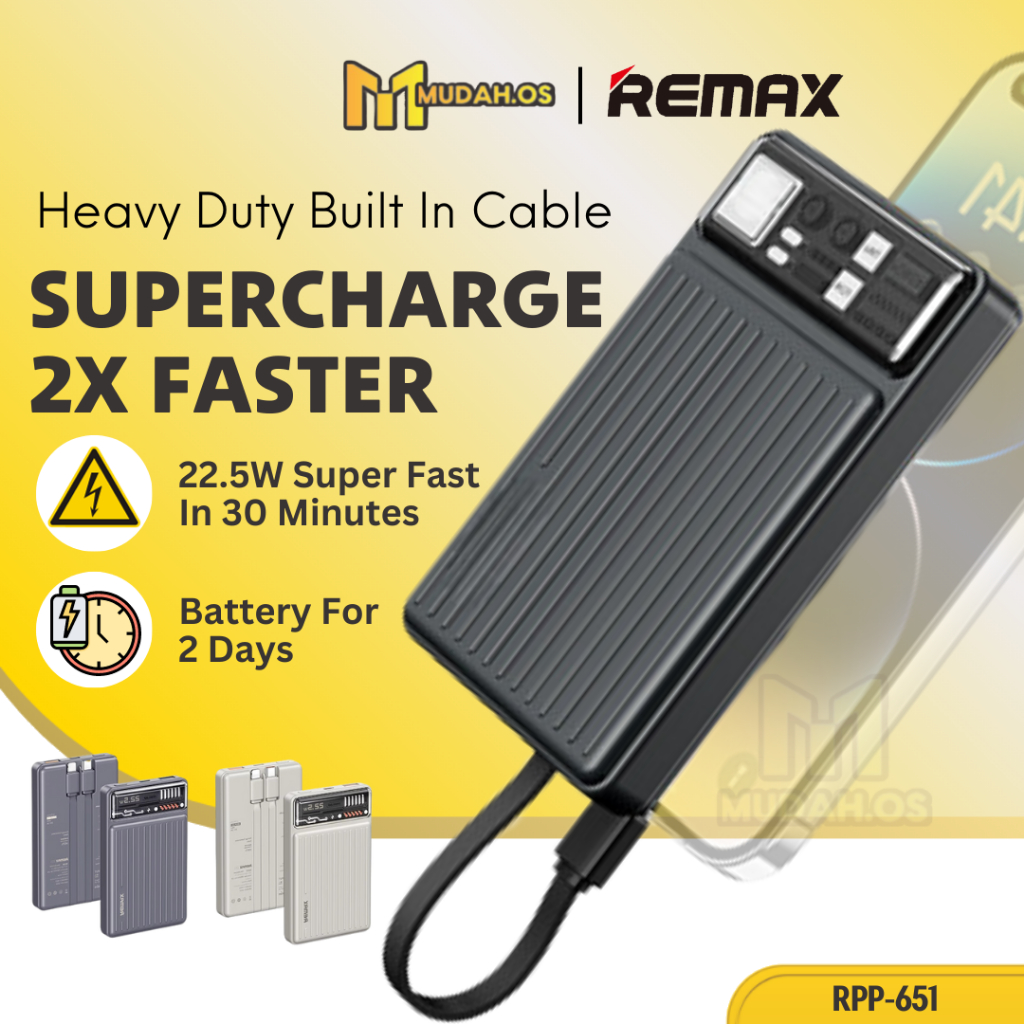 REMAX Mini Powerbank With Built In Super Fast Charging 22.5W Type C IP ...