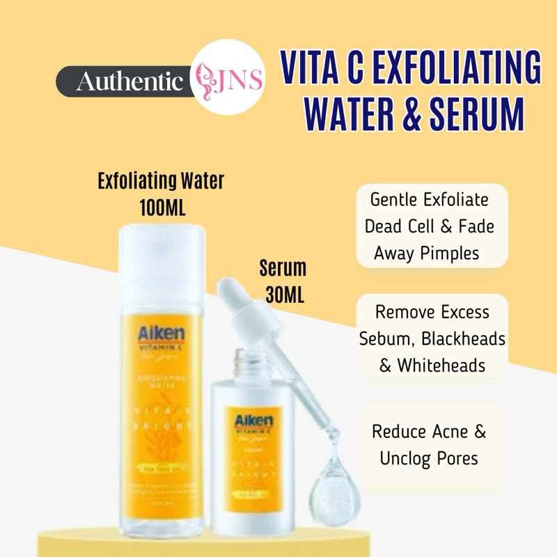 Aiken Vita C Exfoliating Water + Serum Shopee Malaysia
