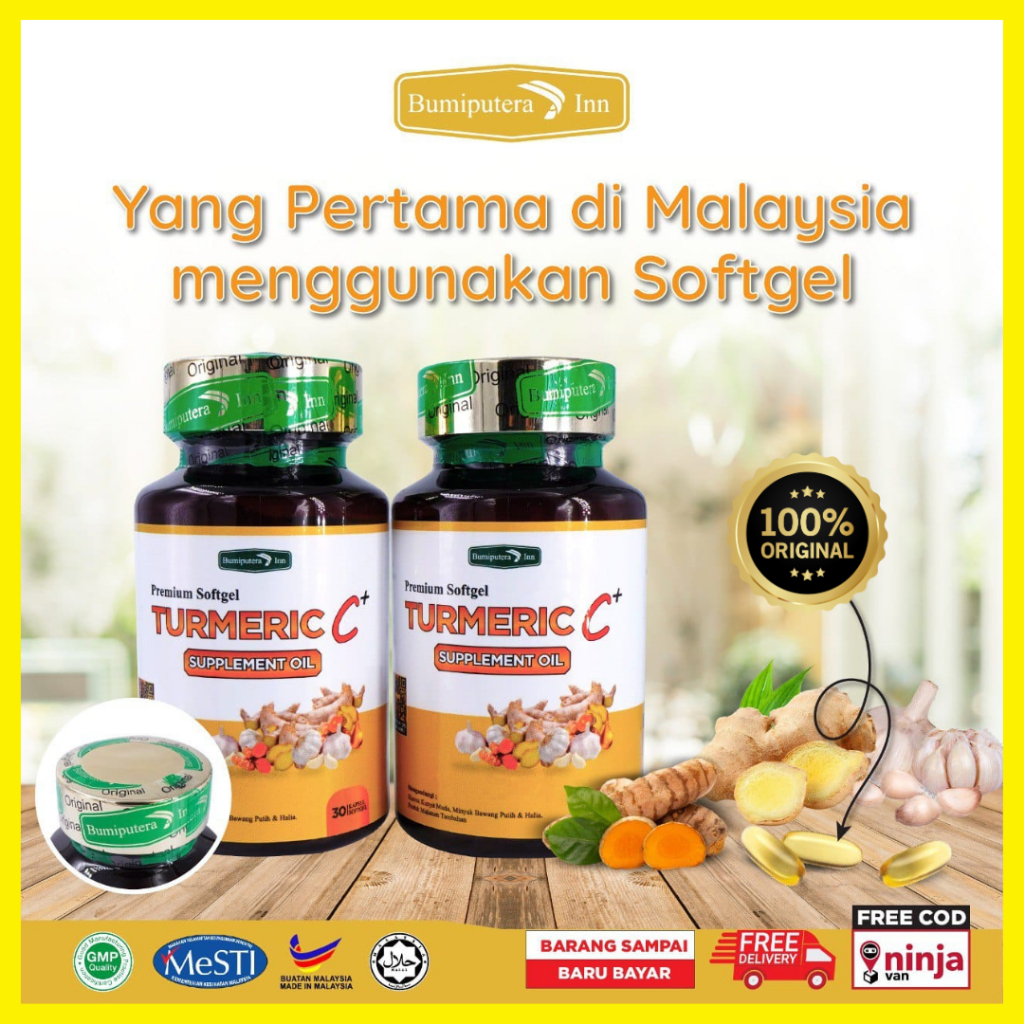 TUMERIC C PLUS ORIGINAL HQ turmeric c oil suppplement rawat buang angin