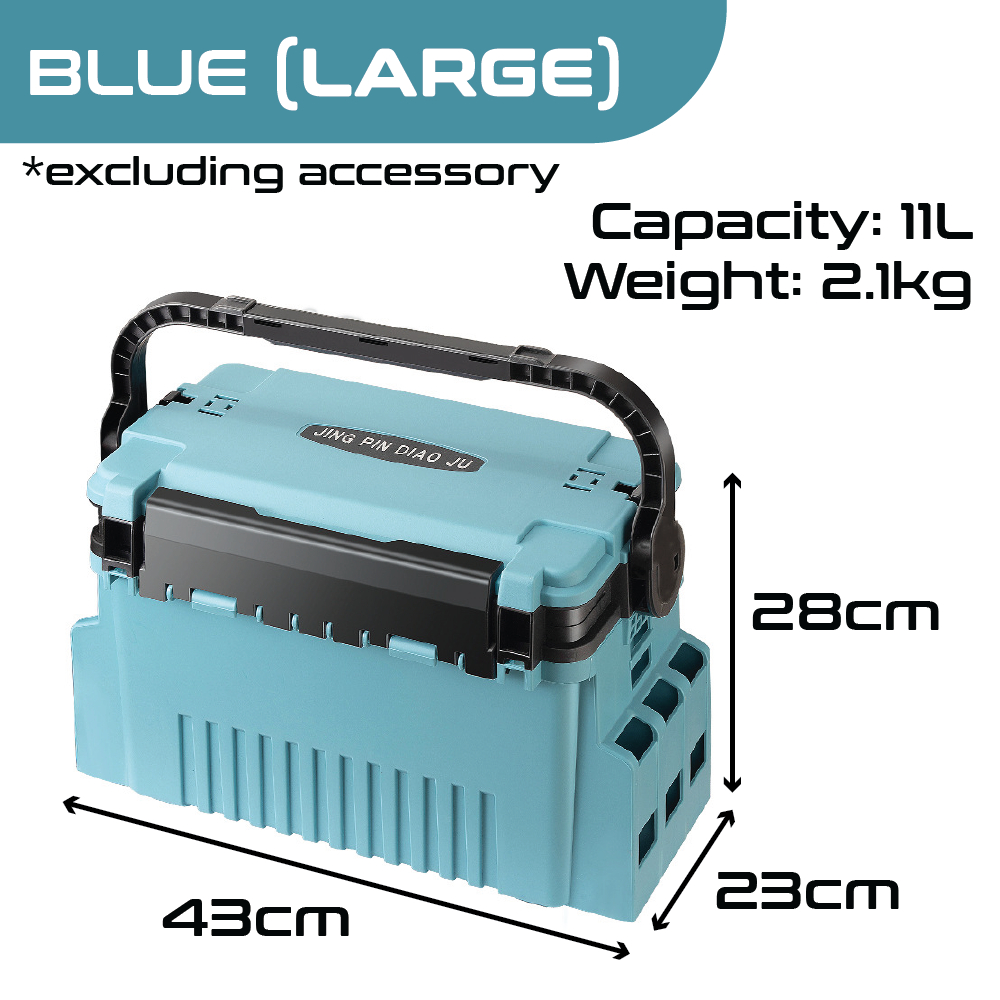 Fishing Tackle Box Set Fishing Storage Box large Seated Pole Cup Holder