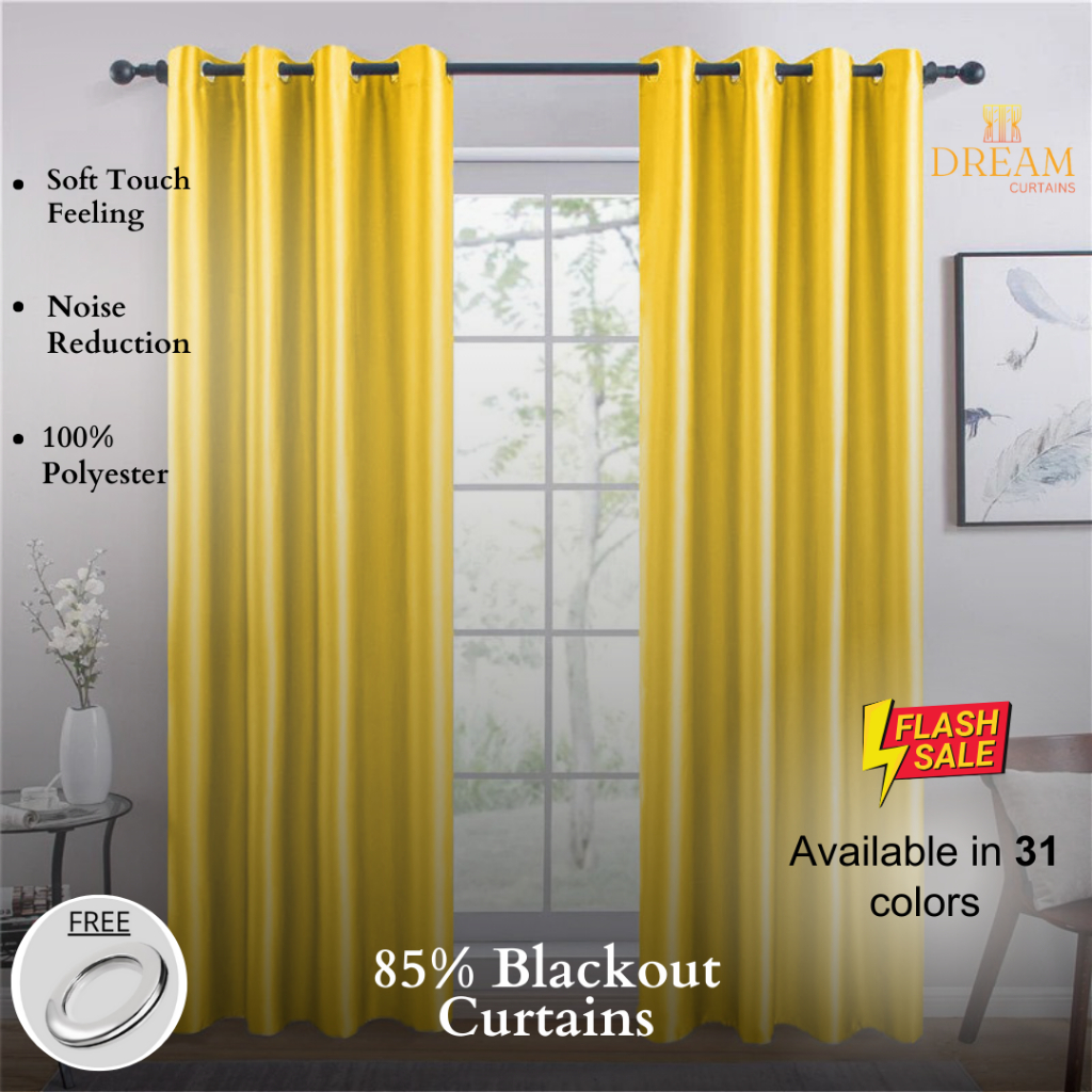 [READY STOCK] 4 Ready Made Curtain (Free Eyelet / Free Ring ) Siap