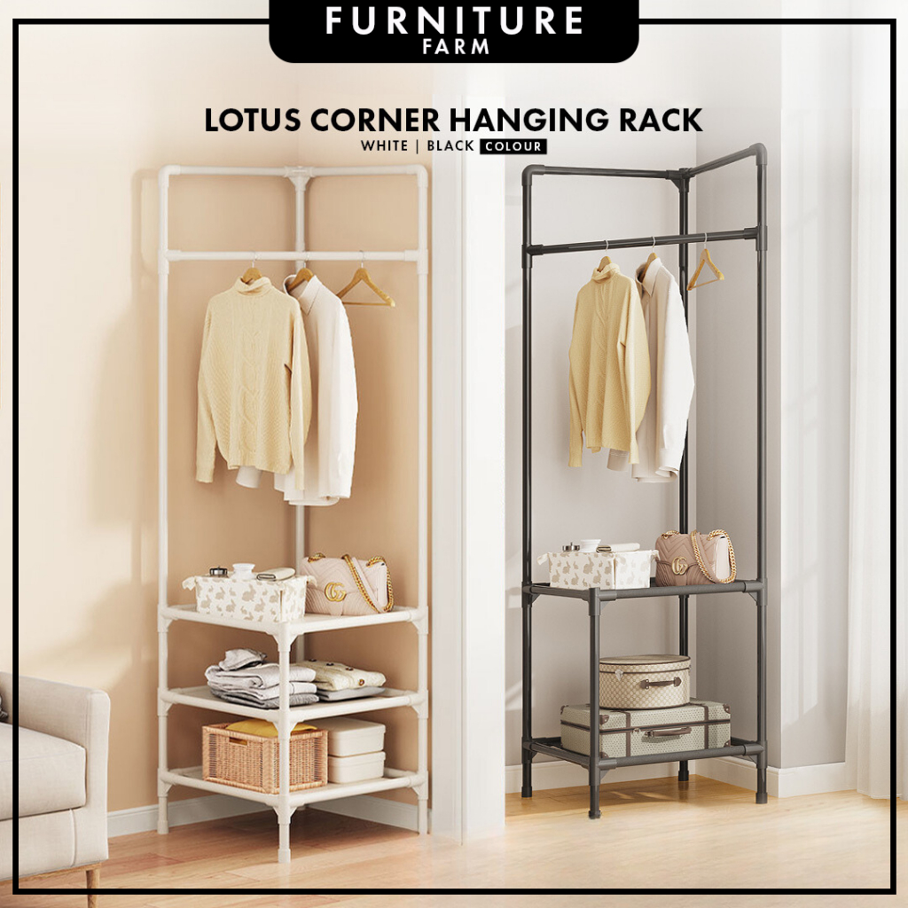 Furniture Farm : Lotus Storage Rack Corner Coat Rack Drying Rack