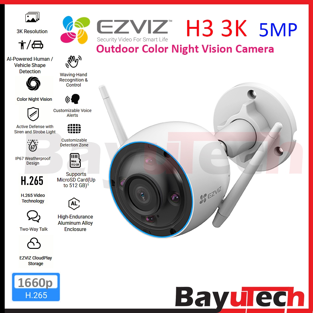 EZVIZ Outdoor Security Camera Color Night Vision, 1080P AI-Powered Person  Detection, H.265, IP67 Waterproof, Customizable Detection Zones, 2.4GHz  WiFi