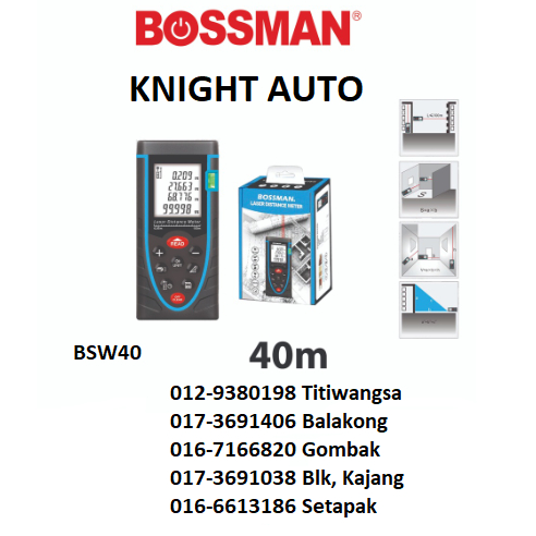 BOSSMAN - Laser Distance Meter (BSW40/BSW60/BSW80/BSW100) | Shopee Malaysia
