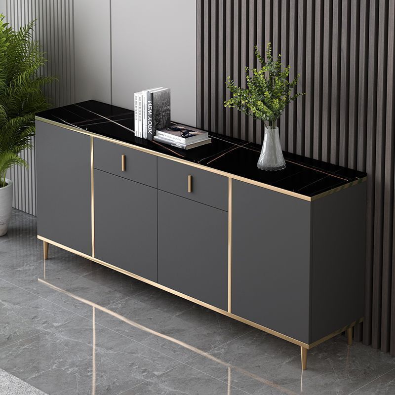 Simple sideboard modern storage cabinet with glass restaurant cupboard ...