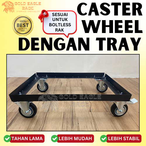 BOLTLESS RACK CASTER WHEELS WITH TRAY HEAVY DUTY WHEELS ROTATABLE