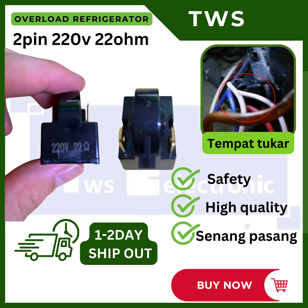 TWS overload peti sejukrefrigerator ptc overload protector switch PTC