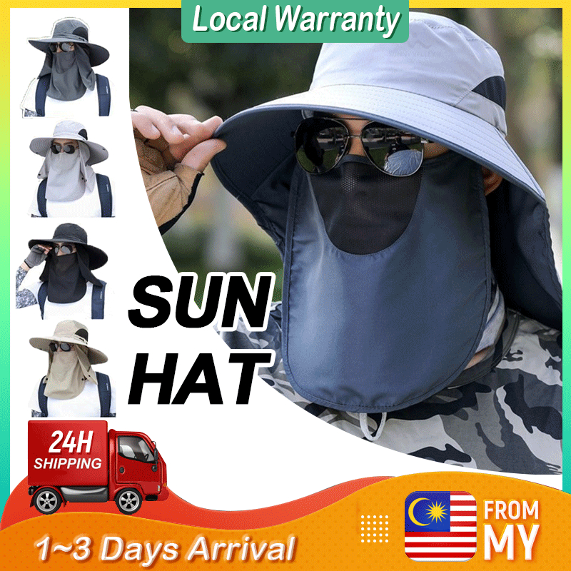 Sun Hat Outdoor Windproof Sun Hat Hiking Hat Full Face Cover Protection  Waterproof Cap Fishing Hat Neck Flap Waterproof