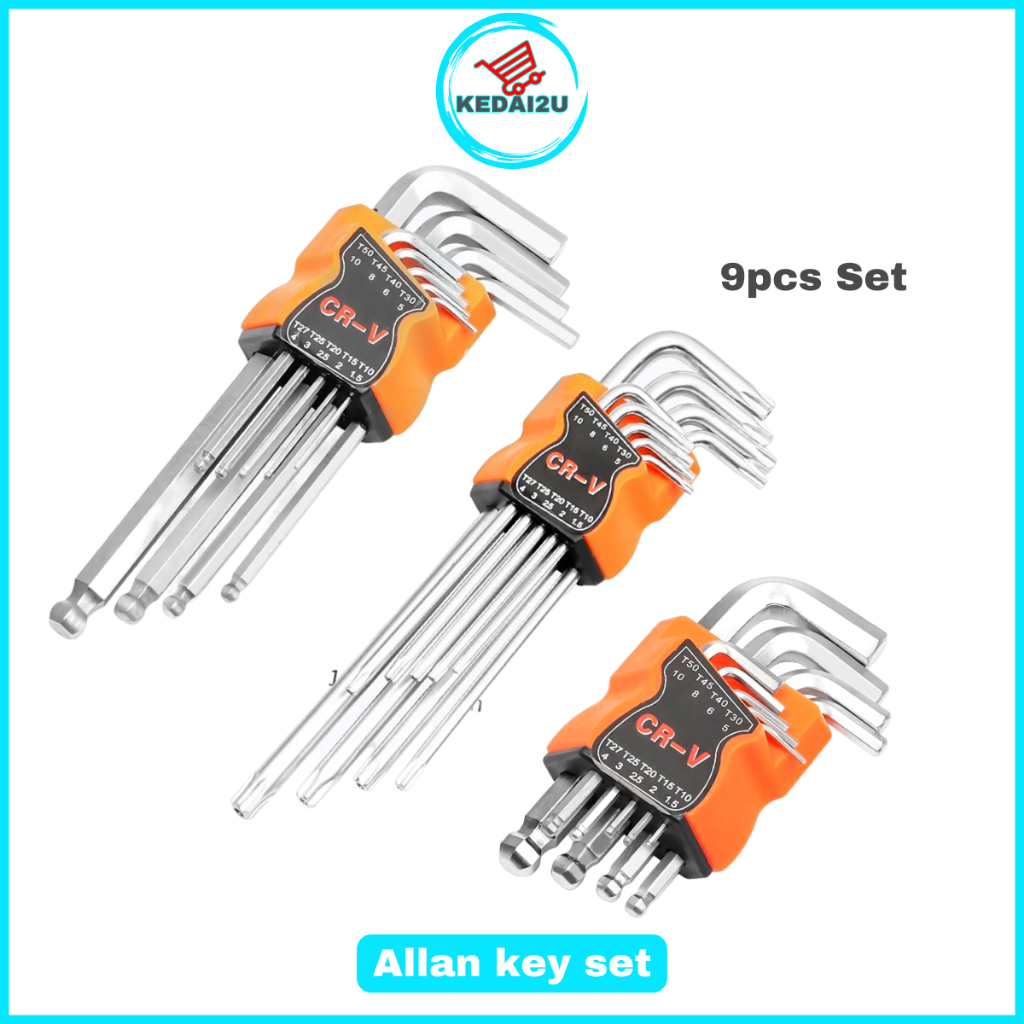 9pcs Allan Key Elenkey Tool set elengki set Alan key set alankey set ...