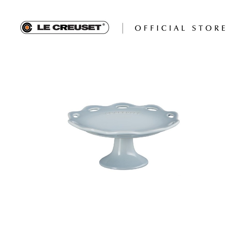 Le Creuset Stoneware Fleur Lace Cake Stand Silver Blue 17cm Shopee Malaysia