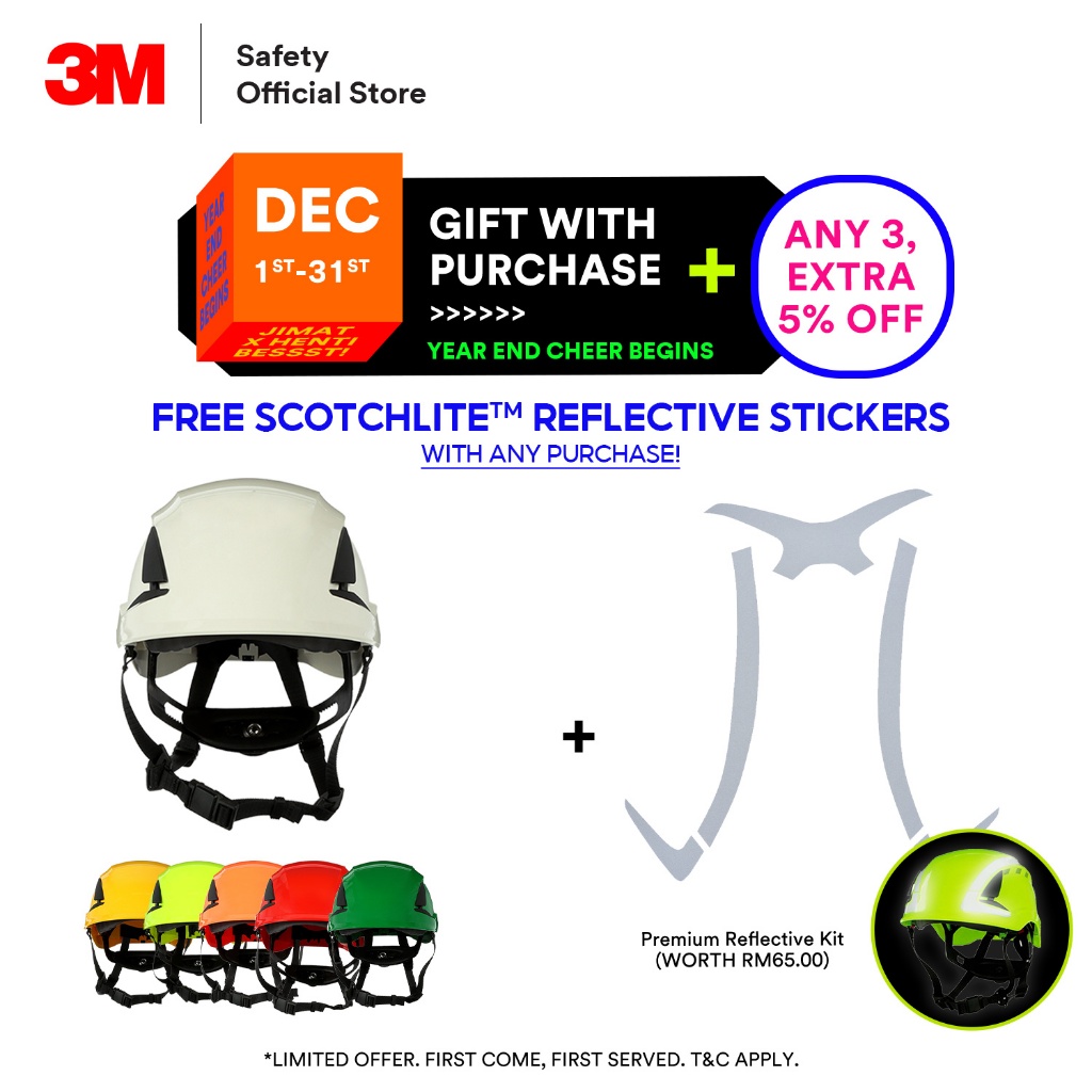 3M DOSH SIRIM SecureFit X5000VECE Series Vented Safety Helmet