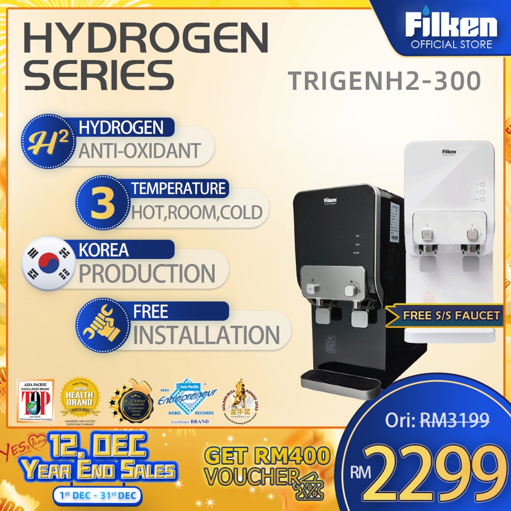 Filken TrigenH2300 Hydrogen Series Water Filter HOT ROOM COLD WATER