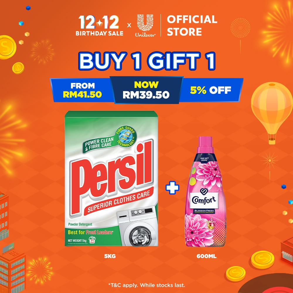 (B1G1) Persil Detergent Powder (5kg) FREE Comfort Concentrated Fabric