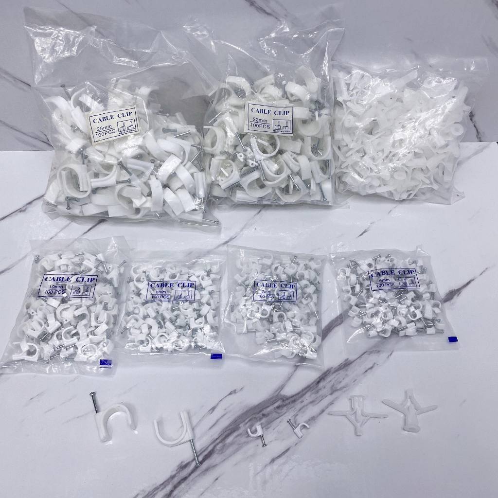 1 BOX pvc clip cable / copper insulation / water pipe 7mm 8mm 22mm klip ...