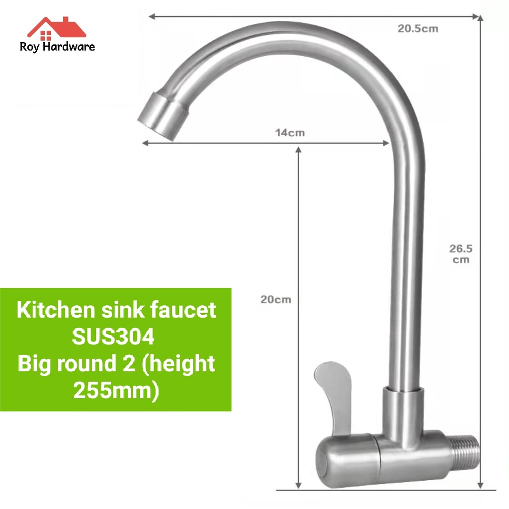 Kitchen sink faucet stainless steel SUS304 Keran sinki dapur keluli ...