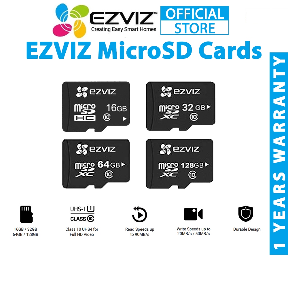 EZVIZ MicroSD Memory Card Class 10 HC/XC (16GB/32GB/64GB/128GB