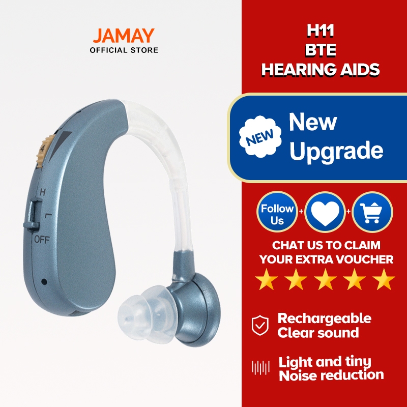 JAMAY Noise Reduction Hearing Aid 2 Channels Sound Behind The Ear