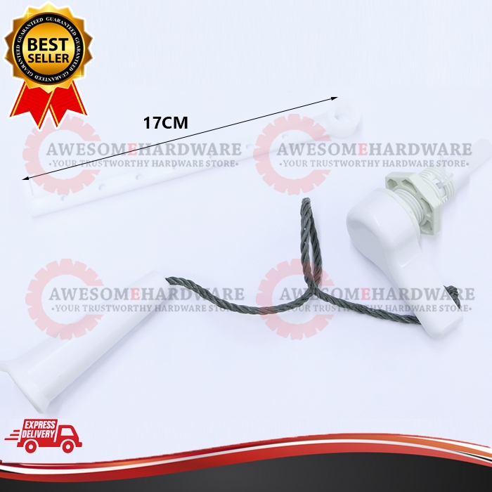 (FRONT HANDLE ROPE) TECHPLAS 1049B-1 PVC TOILET CISTERN FLUSH PULL WITH ...