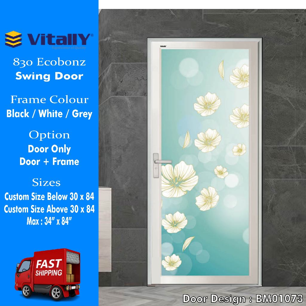Vitally Aluminium Swing Door Vitally Custom Size (Max 34 x 83) Pintu ...
