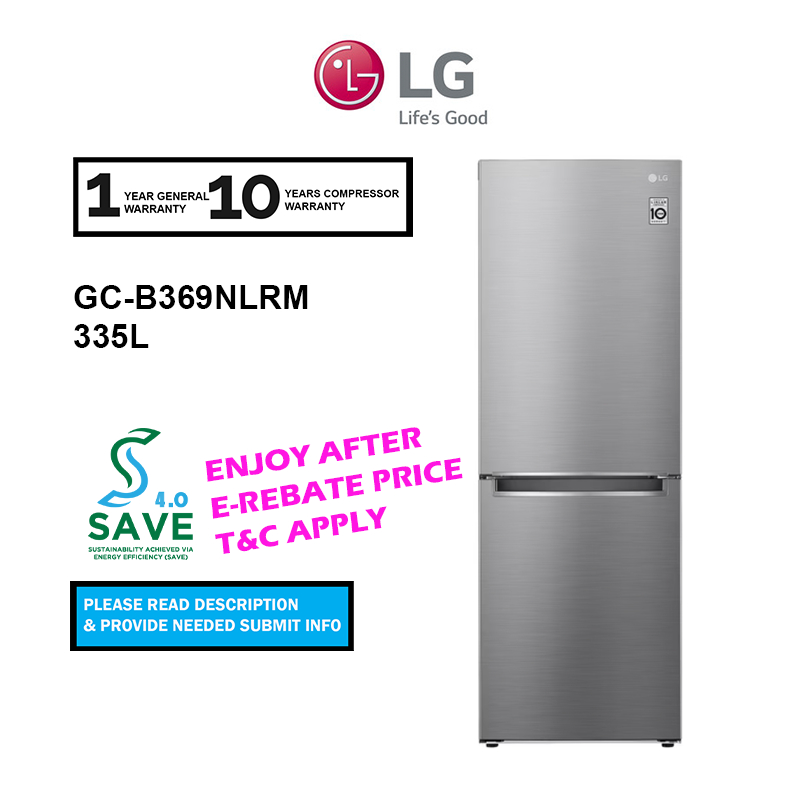 LG 335L Fridge GCB369NLRM / GCB369NLRM Refrigerator / 341L Bottom