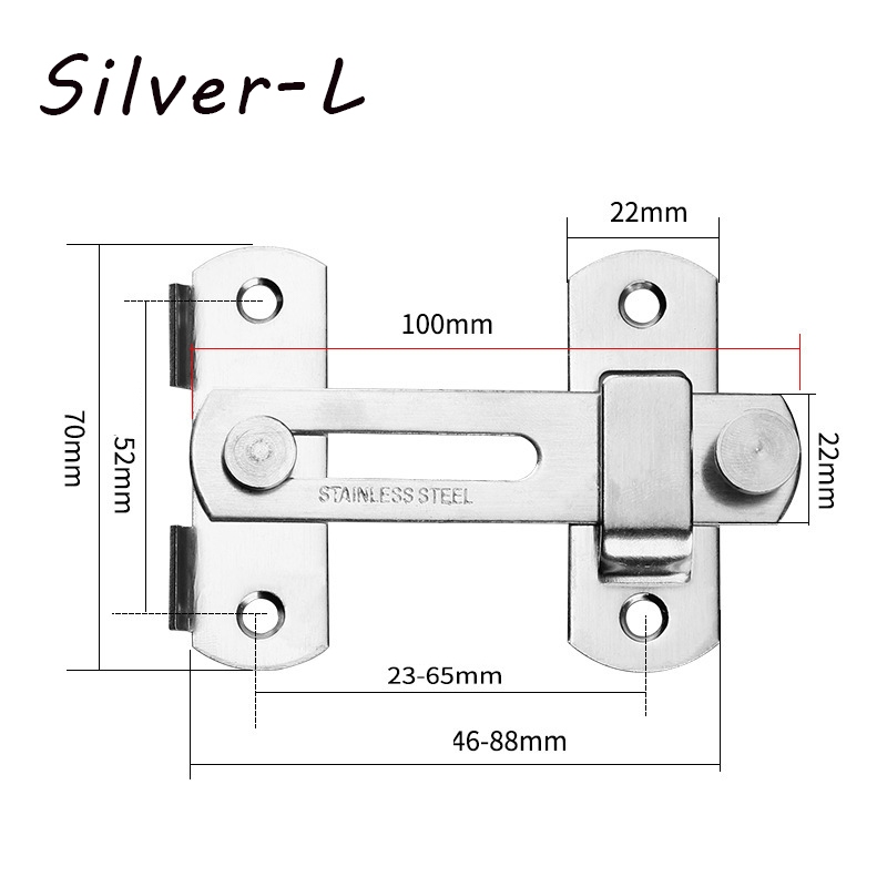 Stainless Steel Door Swivel Bolt Door Latch Catch Hasp Lock Level Bolt ...