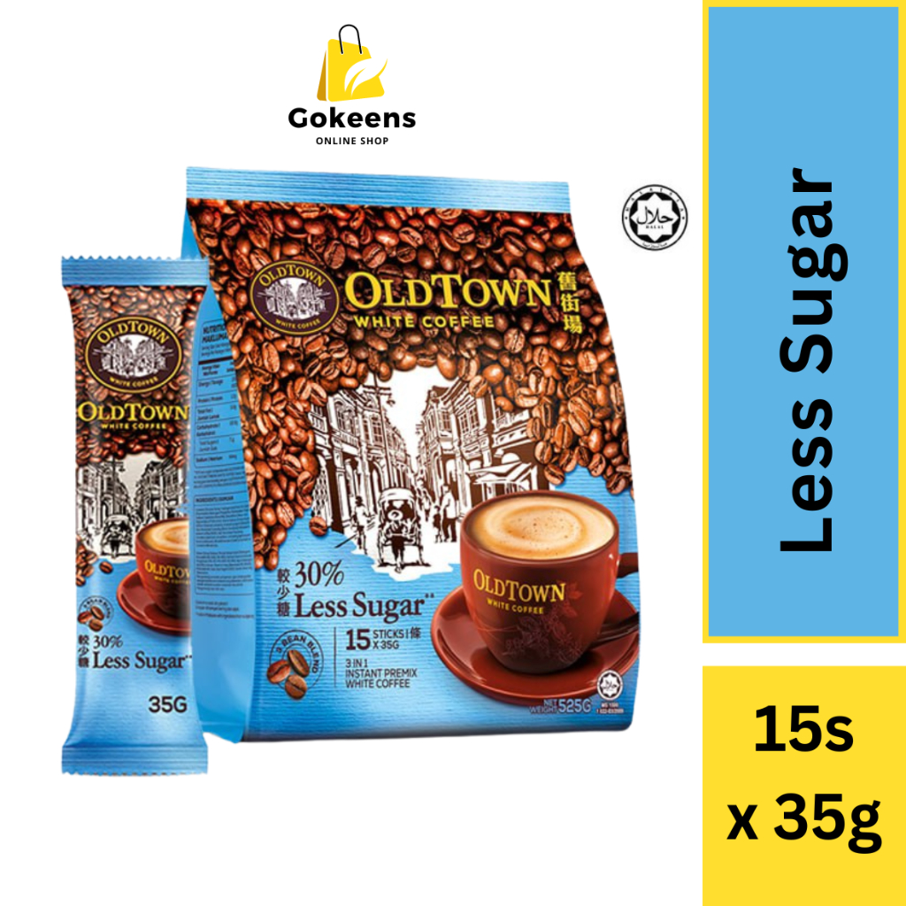 OLDTOWN Less Sugar 3 In 1 White Coffee 35g x 15sticks Drinks